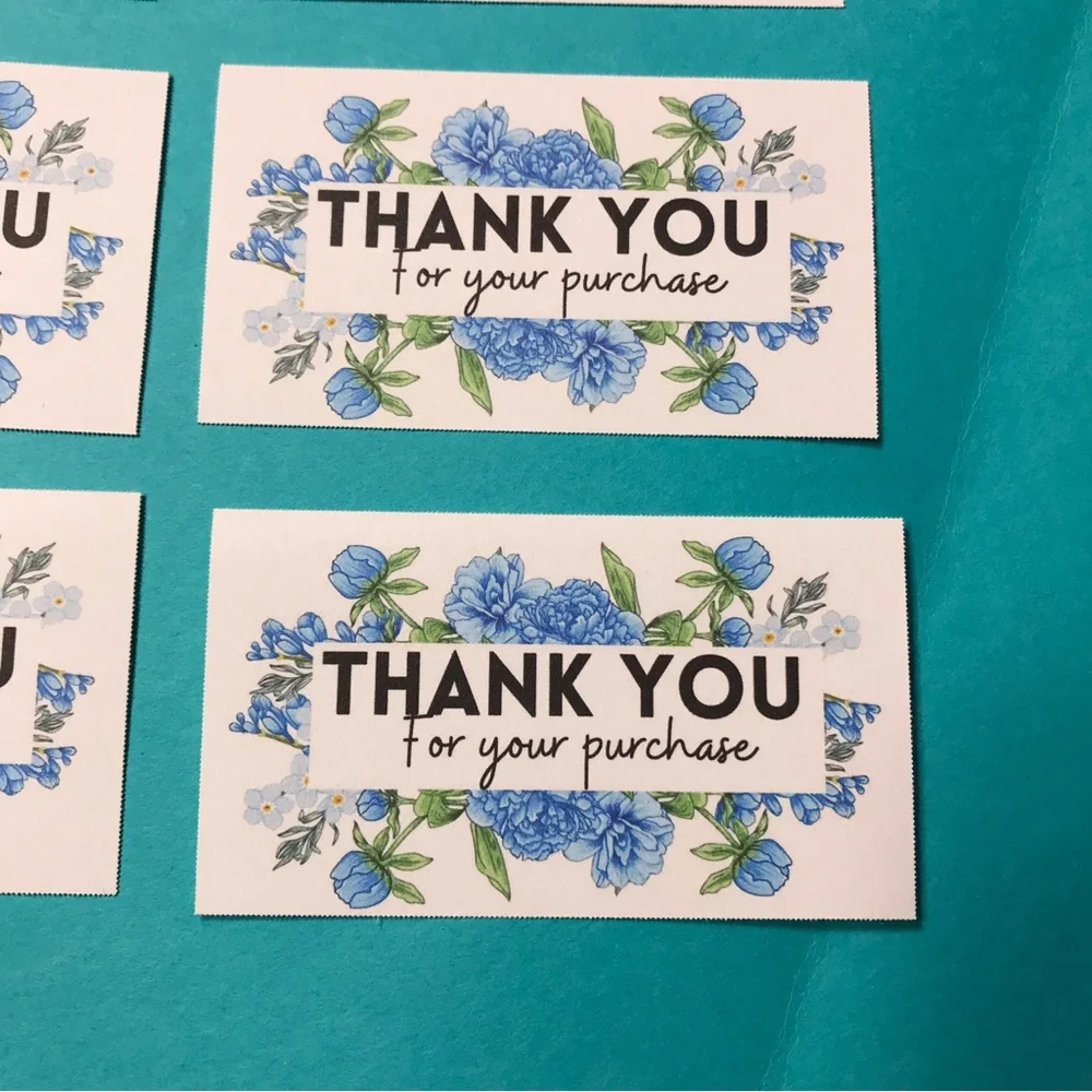 40 thank you cards blue floral